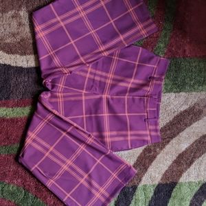 Patterned pants - purple and orange stripe